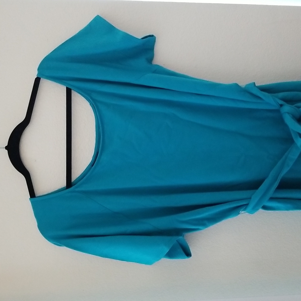 Torrid french terry teal off shoulder tshirt dress. Size 3x 22-24 - Picture 5 of 10